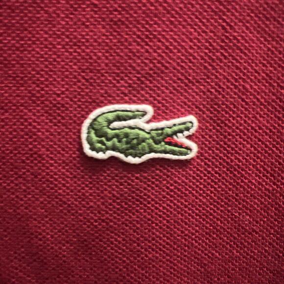 Lacoste Polo Shirt Mens Large Size 5 Red Classic Fit Short Sleeve Casual READ - Picture 1 of 3